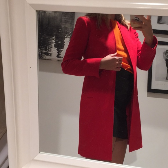 tahari red coat